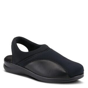 Flexus by Spring Step Flexia Clogs Women's 7.5-8 Black Leather Slingback GAL994